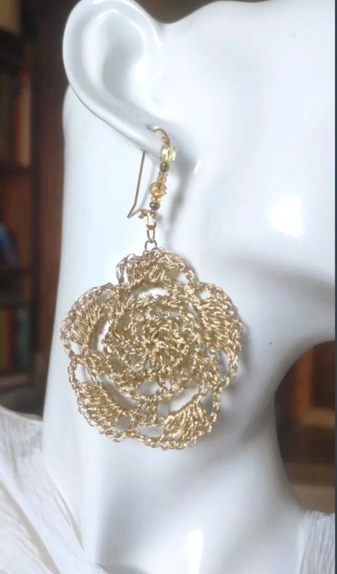Gold Thread #XXL crochet earrings – photo 4